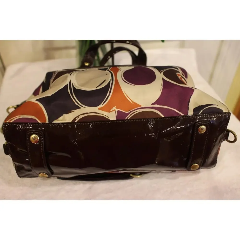 COACH #F20034 ASHLEY HAND DRAWN SCARF PRINT SATCHEL / SHOULDER BAG(PU150